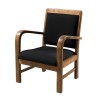 DAK Scandi Armchair in Teak and Black Fabric