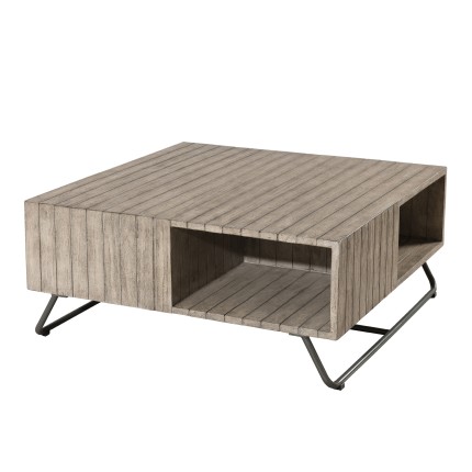 EMILE - Gray Stained Teak Wood Garden Coffee Table