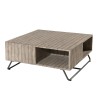 Table basse de jardin EMILE en bois teck teinté gris