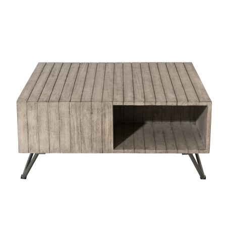 EMILE - Gray Stained Teak Wood Garden Coffee Table
