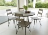 EMILE - Teak Wood Gray Garden Set 4/6 pers: Round Table 120 cm & 4 Scandi Chairs