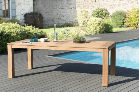 KIM Garden Table for 6/8 People - DENVER 220 x 100 cm Teak Wood