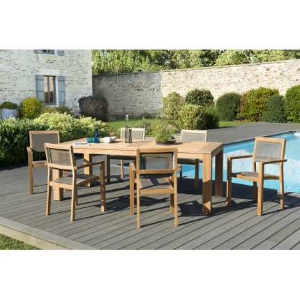 Teak Wood Garden Furniture Set - KIM - 6/8 pers