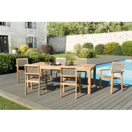 KIM Teak Wood Garden Furniture Set for 6/8 People - Premium Solid Teak