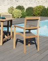 Ensemble 2 fauteuils jardin bois teck taupe