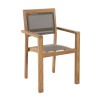 Ensemble 2 fauteuils jardin bois teck taupe