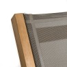 Bain de soleil textilène taupe en bois Teck