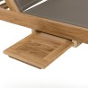 FUN Taupe Textilene Sun Lounger in Teak Wood - Premium Quality