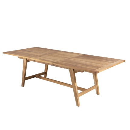 Table de jardin en teck massif - 8/10 personnes - rectangulaire extensible