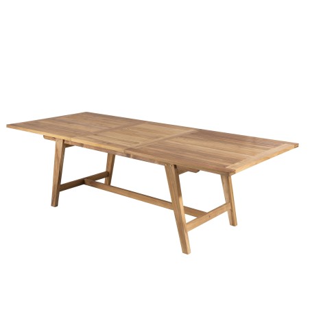 Table de jardin en teck massif - 8/10 personnes - rectangulaire extensible