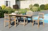 Ensemble de jardin en bois teck 4/6 pers - Table extensible 120/180*90 cm