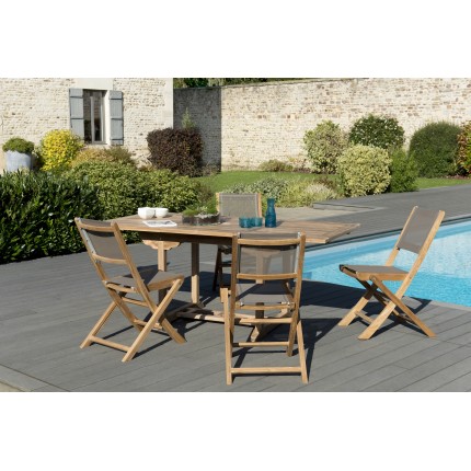 Teak Wood Garden Furniture Set - 4/6 Person Outdoor Dining Set