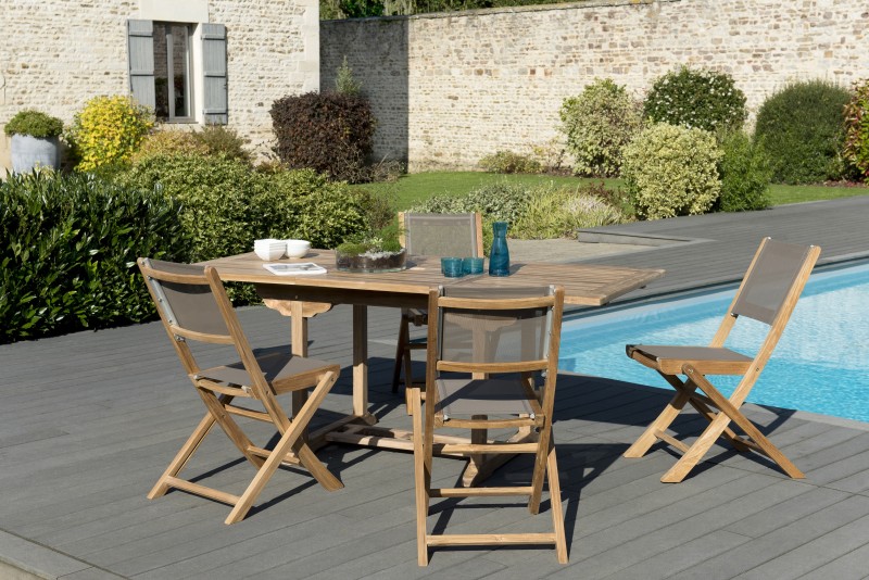 Teak Wood Garden Furniture Set - 4/6 Person Outdoor Dining Set