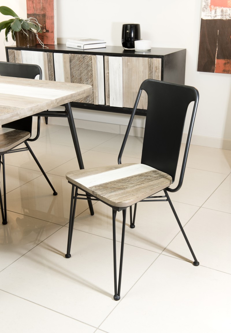CARMEN - Set of 2 chairs with metal legs