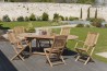 Salon de jardin en bois teck 8/10 pers - Qualité supérieure
