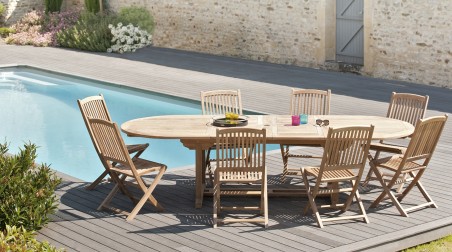 Teak Wood Garden Furniture Set for 10/12 People - Premium Outdoor Dining Set
