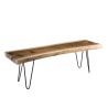 CLARA - Natural Wood Bench Mungur with Metal Hairpin Legs