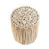 CLARA Round Teak Side Table 34x34cm Small Branches