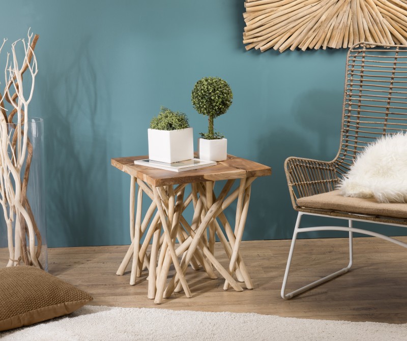 Table d'appoint CLARA - Teck naturel 55x55cm Table d'appoint CLARA - Teck naturel 55x55cm