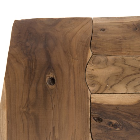 CLARA - Natural Side Table with Driftwood Legs | 55 x 55 cm