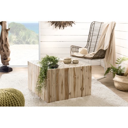 CLARA - Square Coffee Table 70x70cm Natural Teak Branches