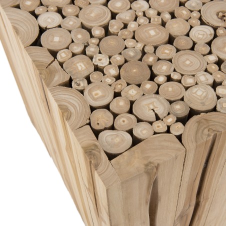 CLARA - Square End Table 45.5x45.5cm Natural Wood Teak Branches