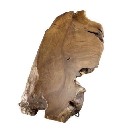 Table basse marron CLARA en bois Teck - Pieds épingles métal noir