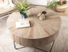 Table basse ronde CLARA en bois de teck naturel