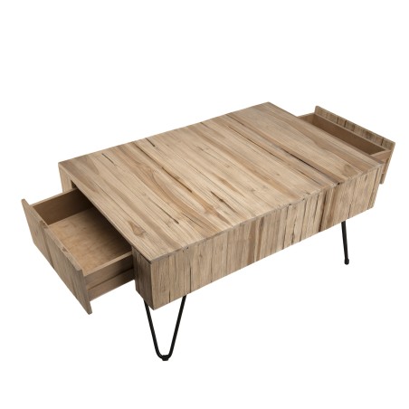 Table basse CLARA - Teck naturel et métal