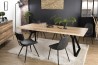 MAXENCE Rectangular Dining Table 230x100cm in Oak with Black Metal Legs