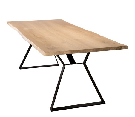 MAXENCE Rectangular Dining Table 230x100cm in Oak with Black Metal Legs