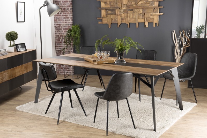 Table à manger MAXENCE en bois teck recyclé 220x100cm Table à manger MAXENCE en bois teck recyclé 220x100cm