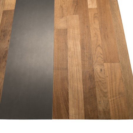 MAXENCE Square Coffee Table 120x120cm - Recycled Teak Wood & Metal Legs