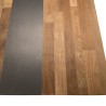 Table basse carrée MAXENCE 120x120cm bois teck recyclé métal noir