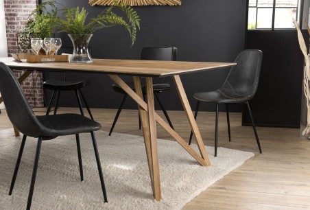 MAXENCE - Rectangular Dining Table 220x100cm Recycled Teak Wood