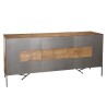 Buffet MAXENCE - Bois Teck Recyclé et Métal Gris Anthracite