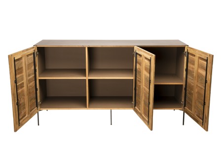 Buffet MAXENCE - Teck recyclé et acier noir