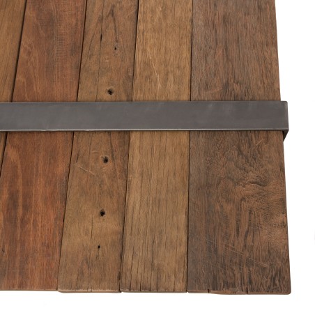 Table basse MATHIS en bois massif et métal gris anthracite