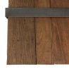 MATHIS Multi-Slatted Coffee Table - Solid Brown Wood & Anthracite Grey Metal Frame