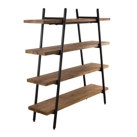 Étagère pyramidale 4 niveaux teck recyclé métal noir