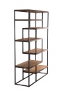 SIXTINE - Staggered Recto-Verso Shelf 120x40x180cm Recycled Teak Black Metal