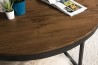 SIXTINE Round Brown Coffee Table 110x110cm - Recycled Teak Top