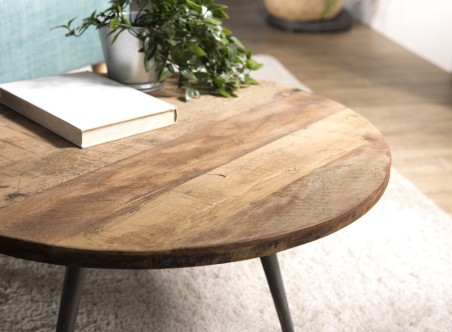 Table basse d'appoint SIXTINE en teck recyclé 55x55cm