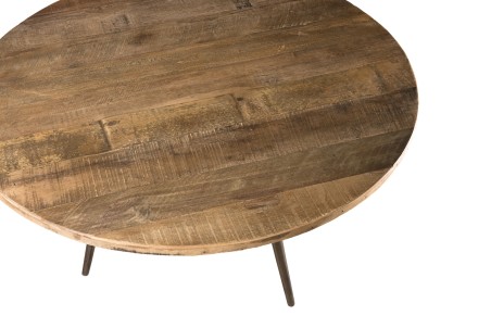 Table basse ronde marron SIXTINE 75x75cm teck recyclé