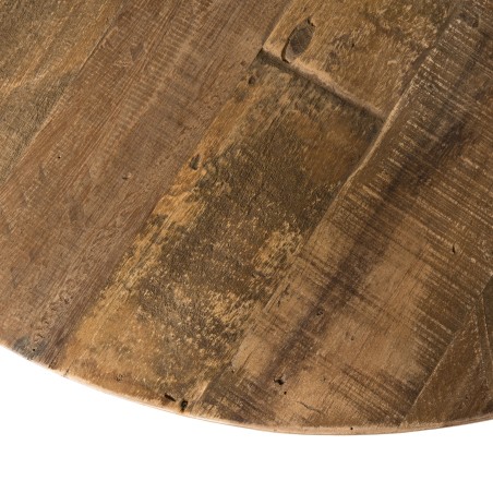 Table basse ronde marron SIXTINE 75x75cm teck recyclé