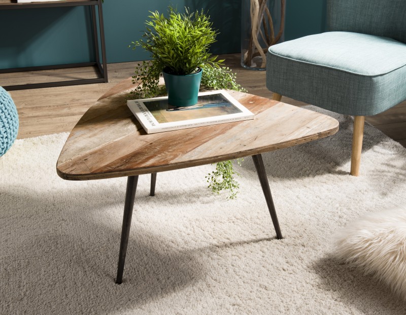 Table basse ovoïde SIXTINE en teck recyclé Table basse ovoïde SIXTINE en teck recyclé