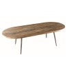 SIXTINE Oval Brown Coffee Table | Recycled Teak & Metal Legs