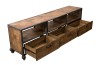 SIXTINE Brown TV Stand on Castors with 3 Drawers and 3 Compartments