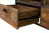 Meuble TV SIXTINE à roulettes marron 3 tiroirs 3 niches