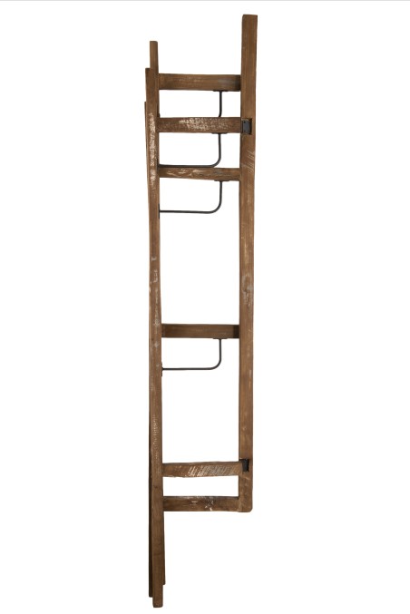 SIXTINE Brown Coat Rack with 3 Panels - Recycled Teak and Metal